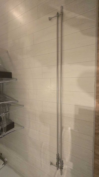 Karnisz podwójny srebrny 250 cm