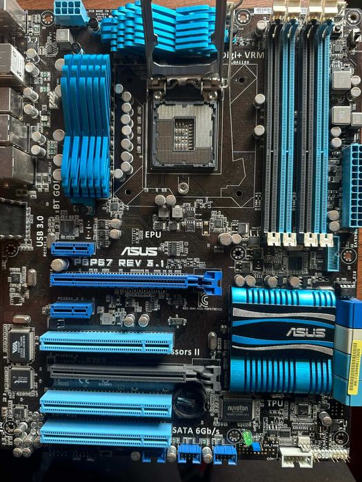 Топова плата lga1155 asus p8p67 rev 3.1 sli на ddr3/usb3.0 підтримує sata3 + core- i7,i5,i