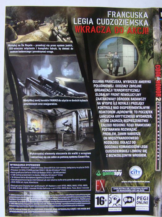 Code of Honor 2: Łańcuch Krytyczny. PC DVD