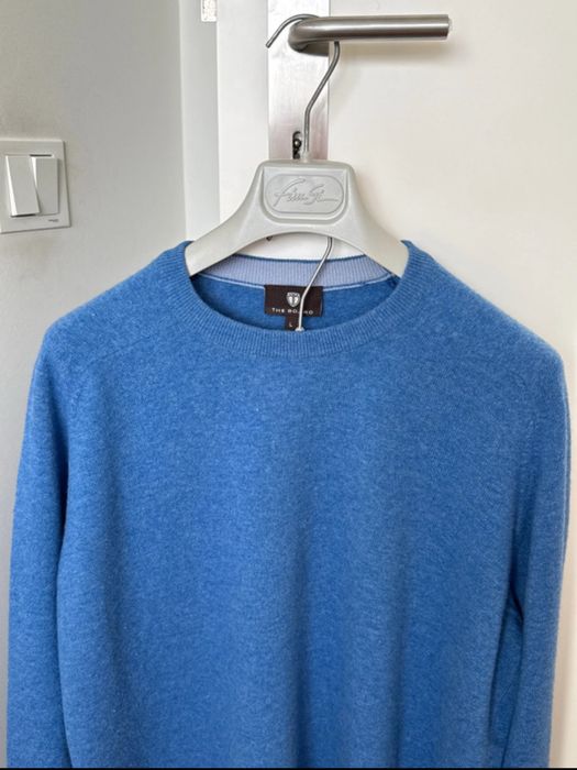 Camisola de malha azul para homem