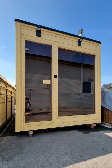 Sauna ogrodowa fińska piec elektryczny Harvia oświetlenie LED