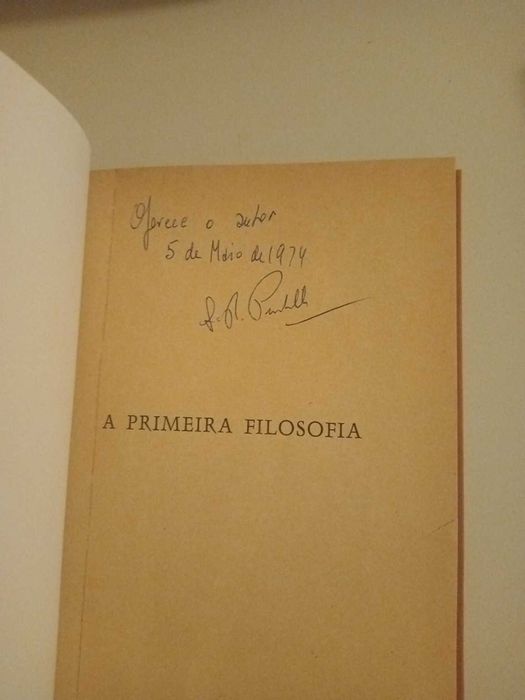 A Primeira Filosofia – S. Perestrello de Vasconcellos – 1937 – Autografado