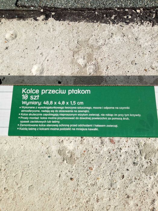 Plastikowe kolce przeciw ptakom