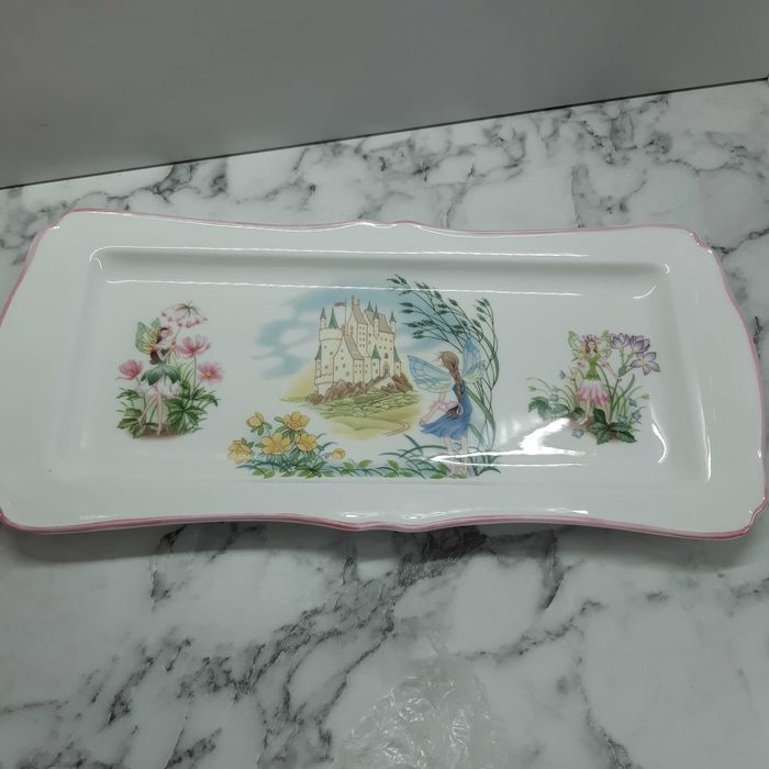 Półmisek Royal Worcester Enchantment wróżki, zamek vintage taca