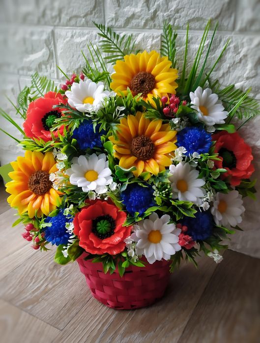 Букет польових квітів з мила ручної роботи букет з мила мильний букет