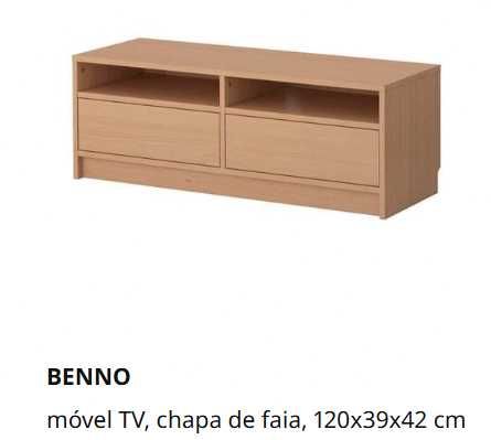 Oportunidade - Móvel TV IKEA BENNO em chapa de faia — 120x39x42 cm