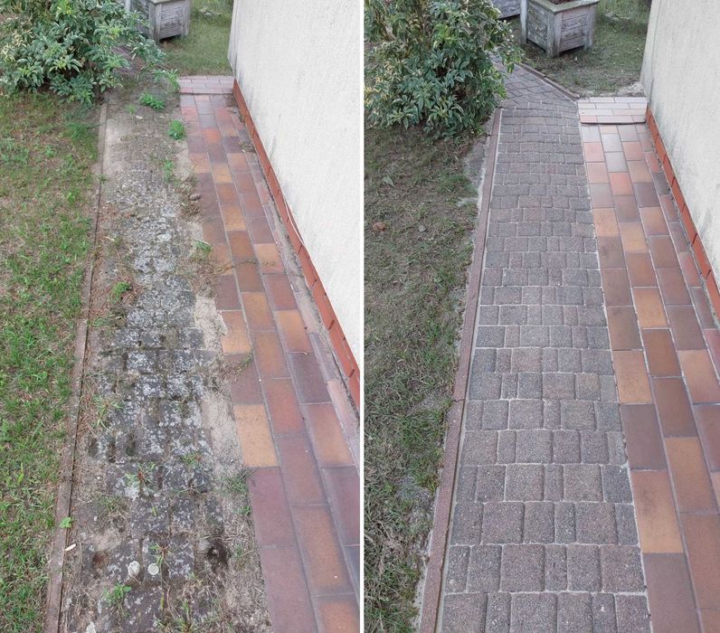 Mycie czyszczenie kostki brukowej, elewacji, dachów, płotów, paneli fv