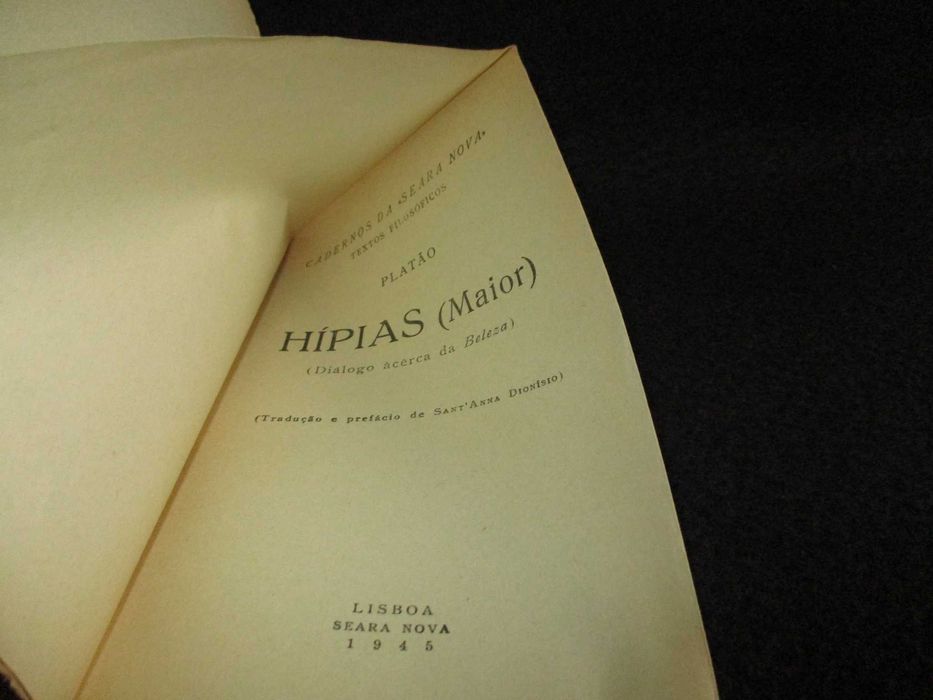 Livros Hípias Diálogo acerca da Beleza e da Mentira Platão 1945