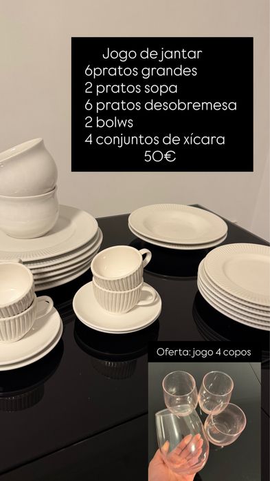 Conjunto jantar branco