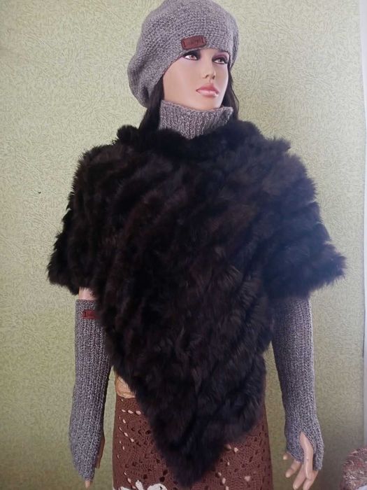 Комплект Берет Митенки Манишка