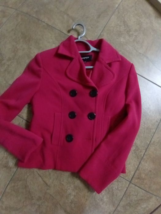 Krótki płaszczyk kurteczka, narzutka, tweedowy