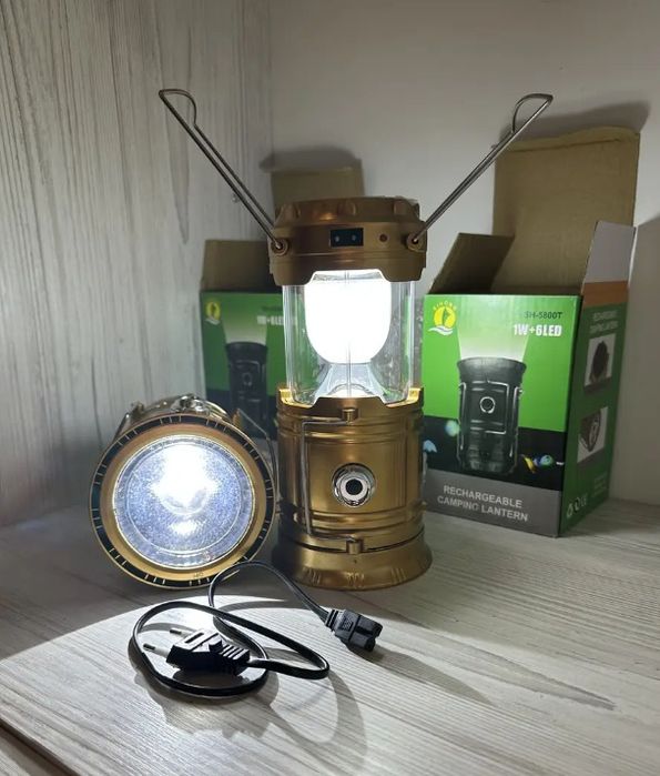 Фонарь лампа павербанк сонячна батарея USB