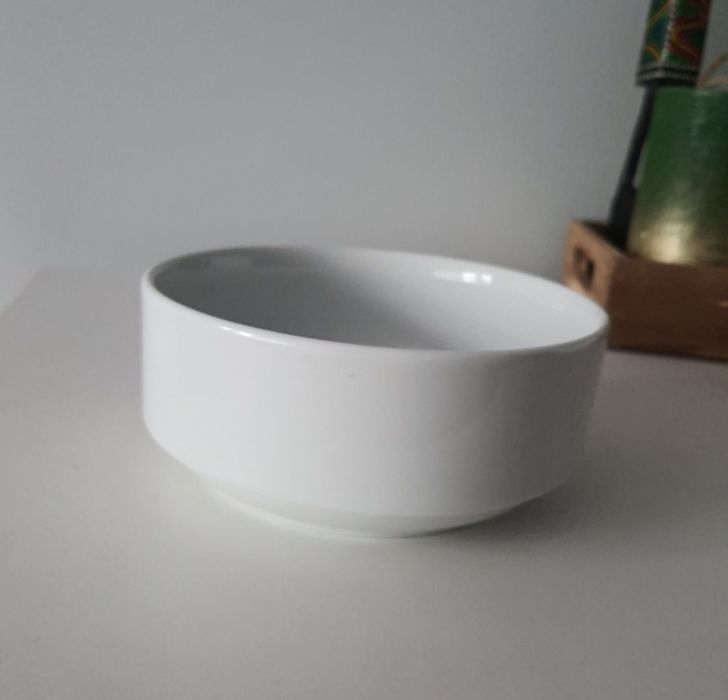 Miska miseczka salaterka porcelana biała 2 sztuki na płatki zupę NOWA