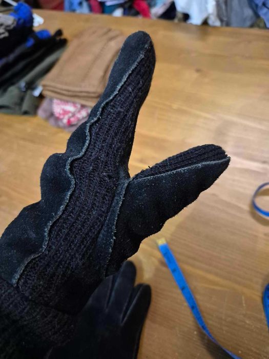 Czarne rękawice męskie  r. 7,5