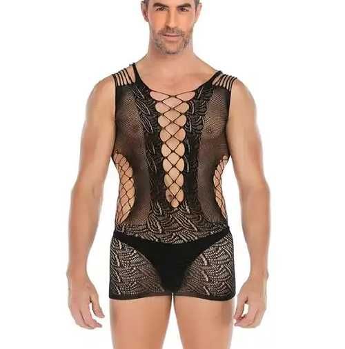 MĘSKA koszula nocna bielizna erotyczna komplet body