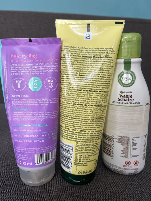 Zestaw odzywka szampon  Onlybio ,Isana ,Herbal Essences  Garnier