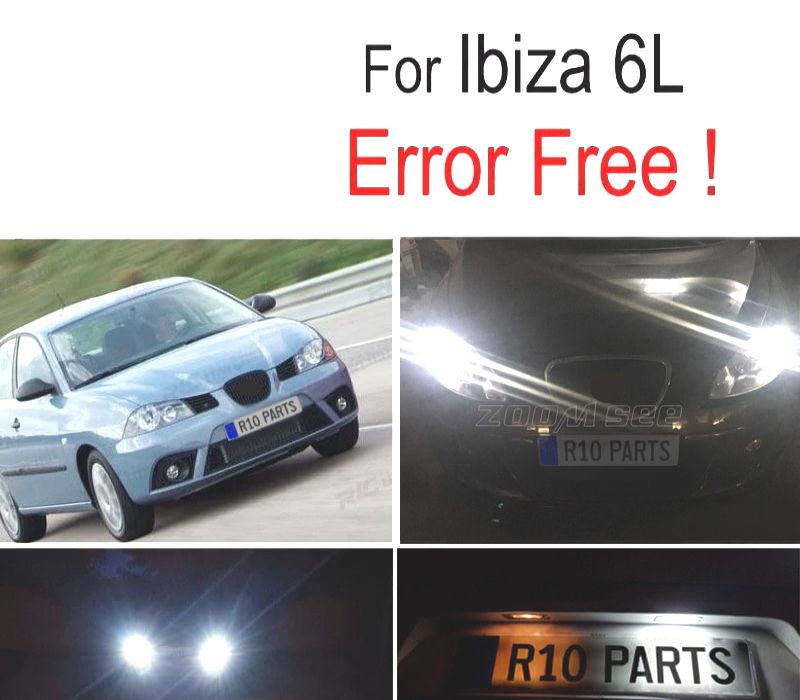 KIT COMPLETO 6 LAMPADAS LED INTERIOR PARA SEAT IBIZA IV MK4 6L 02-08