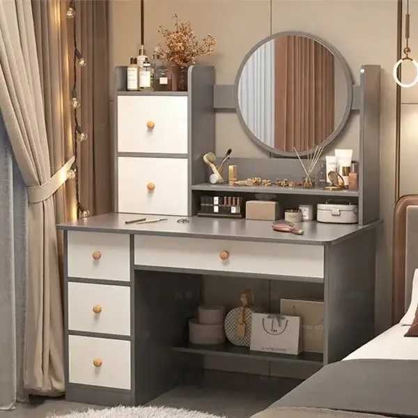 Косметический столик с зеркалом, Столик для макияжа, Туалетний столик