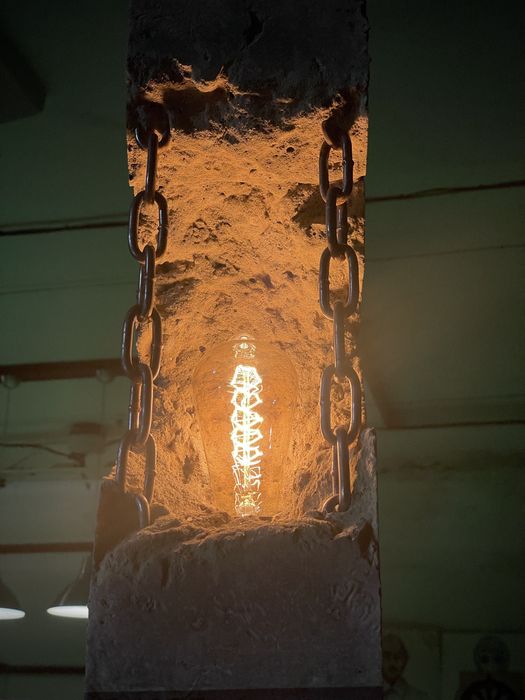 Loft Лофт індустріальна бетонна настільна лампа світильник едісона