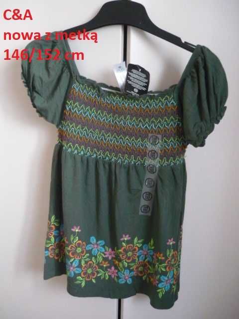 NOWY z metką dziewczęcy t-shirt marki C&A rozmiar 146/152 cm