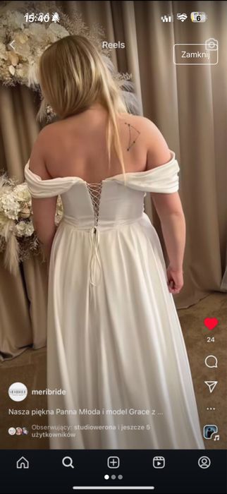 Suknia ślubna Meribride „Grace” opadające ramiona
