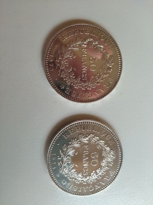 Moedas de prata 50 francos