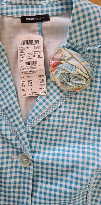 Żakiet kratka vichy niebieski