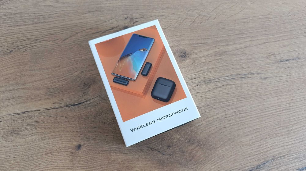 Mikrofon bezprzewodowy krawatowy 2 sztuki USB-C powerbank