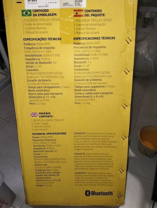 Coluna de som portátil de 800w rms