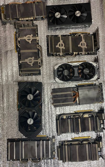 Відеокарти RX 580,480,590 і майниговые.