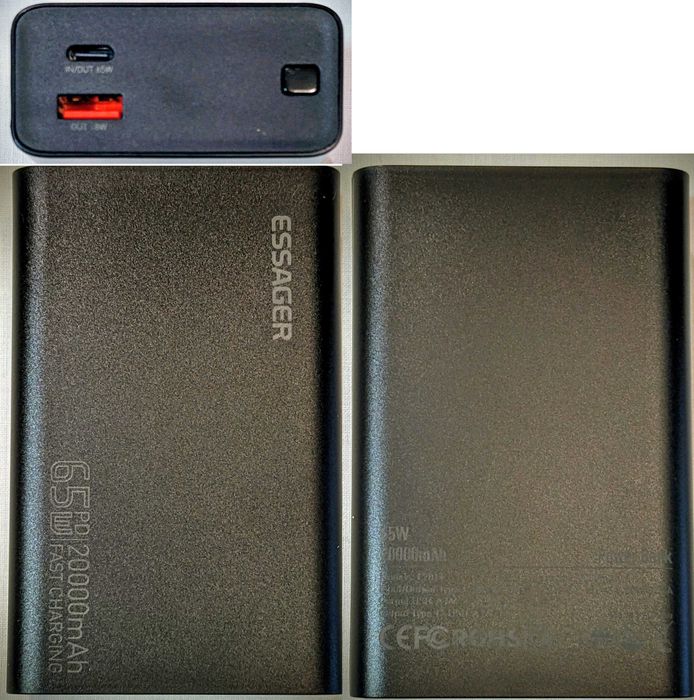 Повербанк ESSAGER-F2014 65W, 20000mAh  для телефону-планшету-ноутбуку
