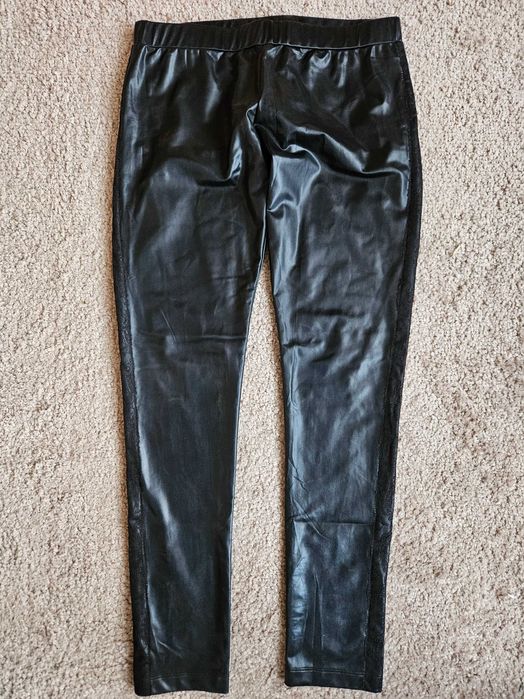 Czarne obcisłe spodnie / legginsy z lampasem Tezenis rozm. M/38