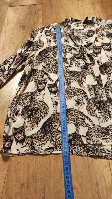 Bluzka H&M wiskoza M 38 ocelot panterka wiązana elegancka