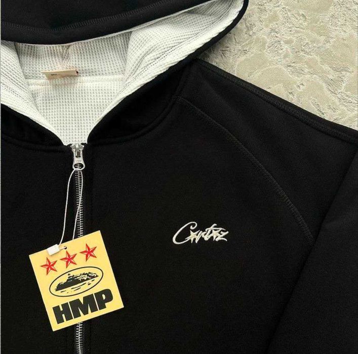 [РОЗПРОДАЖ] Зіпка Corteiz HMP Grey/Black / кофта кортез з флісом