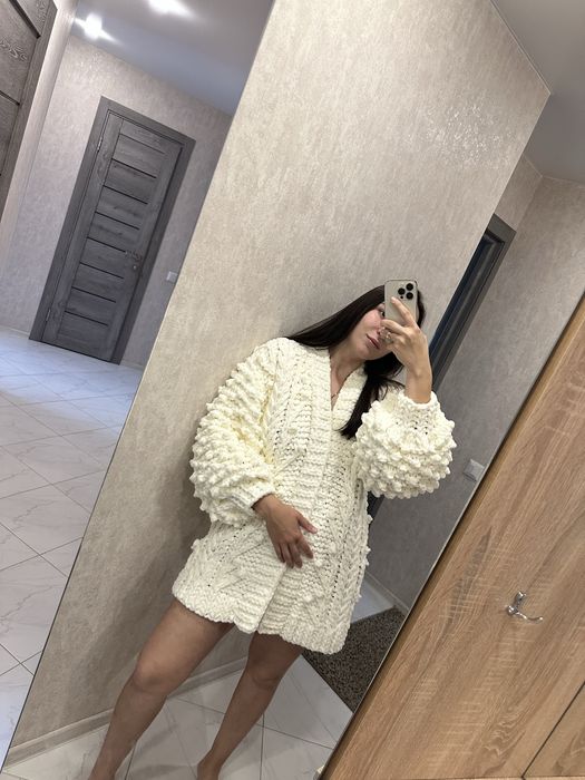 Кардиган з плюшевої пряжі