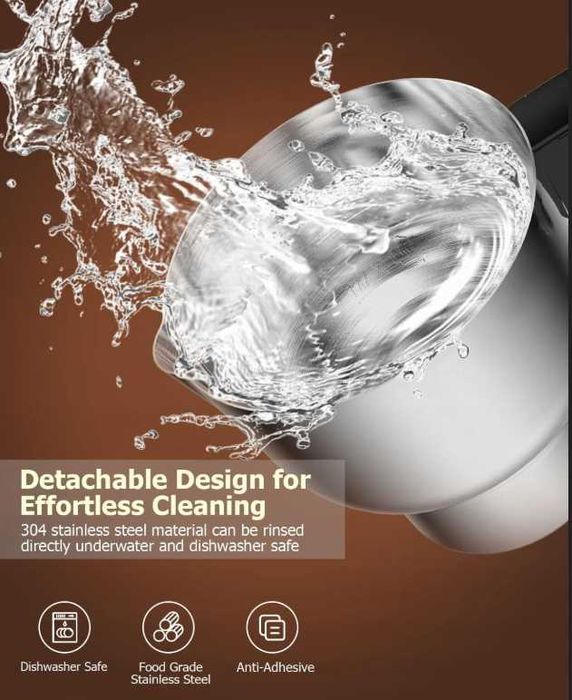 Spieniacz do mleka Juissiart 6w1 600 ml 500W inox LED automatyczny