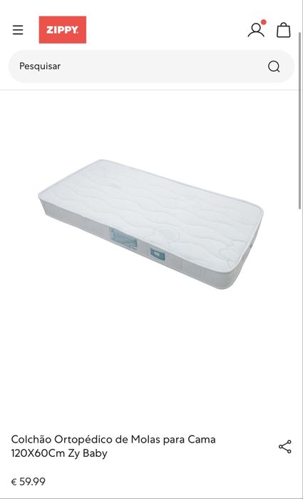 Cana berço zippy com colchão