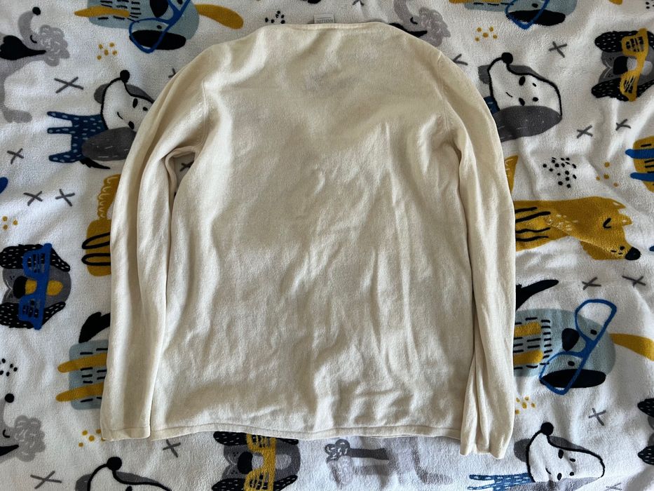 Sweter Madeleine 100% Kaszmir | Kremowy luksusowy sweterek v-neck | M