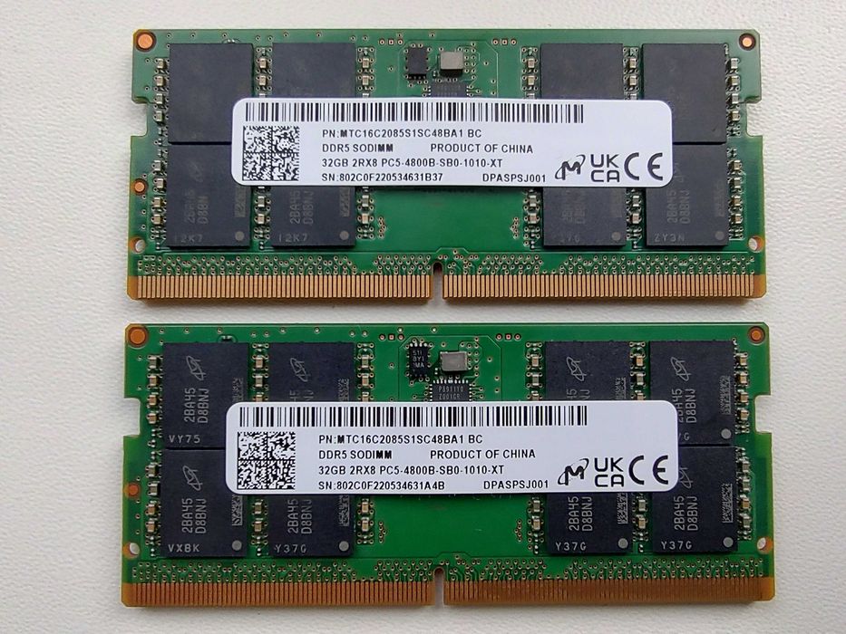 Оперативна пам'ять Micron SODIMM DDR5 64GB (2x32) 4800MHz