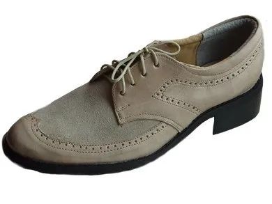 BEŻOWE skórzane PÓŁBUTY damskie 38