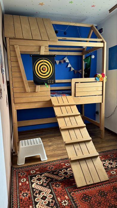 Дитяче ліжко горище з трапом з дерева