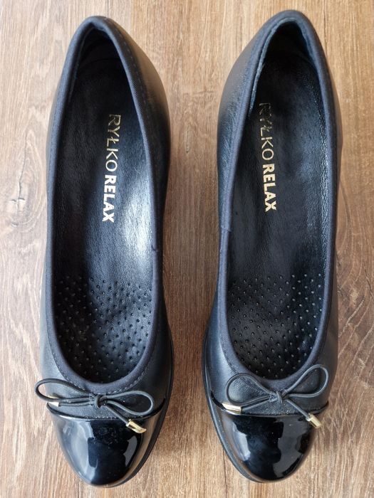 Czarne czółenka na platformie Ryłko RELAX, r. 40