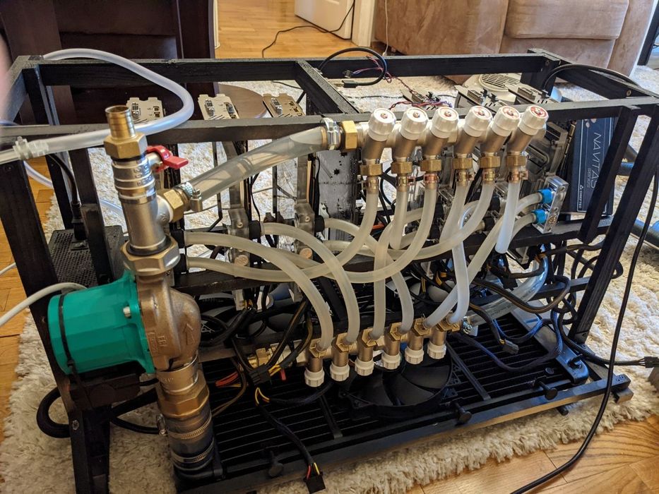 Водяна Майнінг-Ферма ТИХА 1070ti x5