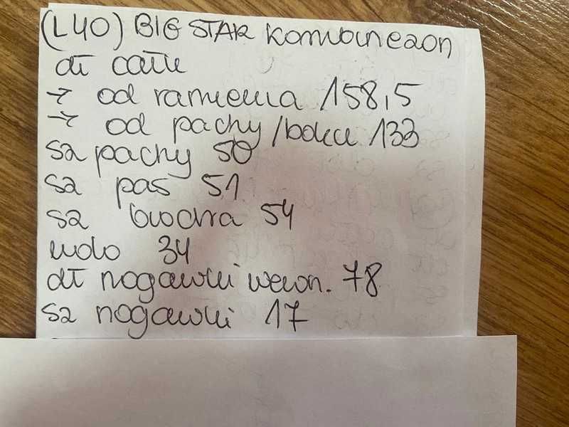 Kombinezon ogrodniczki jeans marmurek acid wash big star 40 42