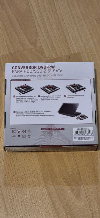 Conversor  DVD-RW Para HDD/SSD 2.5" SATA