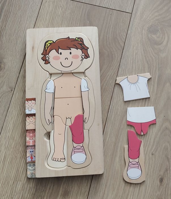 Puzzle edukacyjne, drewniane, ludzkie ciało