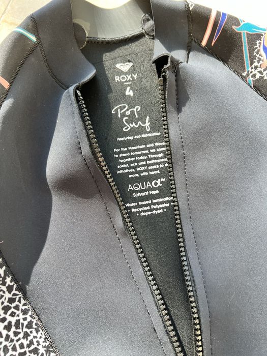 Roxy Pop Surf 1mm Long Sleeve Front Zip bikini cut springsuit wetsuit size 4