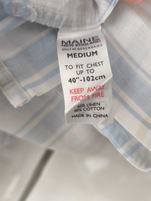 Męska koszula lniana z krótkim rękawem rozmiar M/L