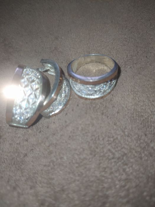 Набір прикрас із срібла з пластинами золота