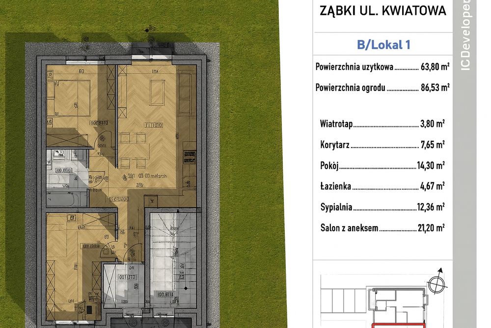 Sprzedaż mieszkań 135m2 Ząbki ul.Kwiatowa róg Andersena